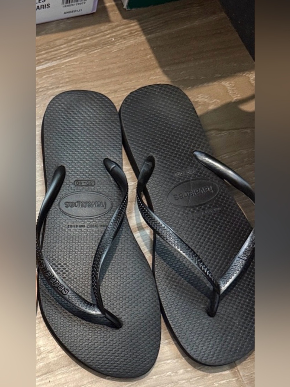 Havaianas Black Slim Rubber Flip Flops